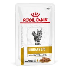 Royal Canin Urinary S\O Moderate Calorie / Ветеринарный влажный корм (Консервы-Паучи) Роял Канин Уринари для кошек склонных к набору веса при Мочекаменной болезни (цена за упаковку)