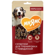 Мнямс 100% Натуральное лакомство для собак Сердечки для тренировки с Говядиной