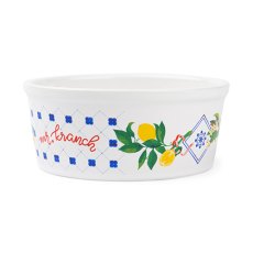 Mr.Kranch / Миска фарфоровая Мистер Кранч для собак и кошек Лимоны Белая