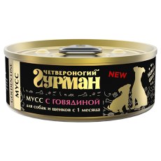 Четвероногий Гурман Golden Line / Консервы Золотая линия для собак и Щенков Мусс с Говядиной (цена за упаковку)