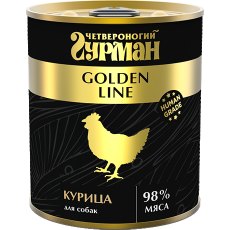 Четвероногий Гурман Golden Line / Консервы Золотая линия для собак Курица натуральная в желе (цена за упаковку)