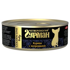 Четвероногий Гурман Golden Line / Консервы Золотая линия для Щенков Курица с Потрошками в желе (цена за упаковку)