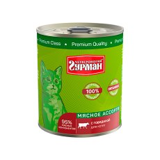 Четвероногий Гурман Мясное ассорти / Консервы для Котят с Говядиной (цена за упаковку)
