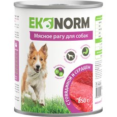 Ekonorm / Консервы Эконорм для собак Мясное рагу с Говядиной и сердцем (цена за упаковку)