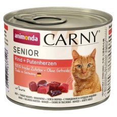 Animonda Carny Senior / Консервы Анимонда для Пожилых кошек старше 7 лет с Говядиной и Сердцем Индейки (цена за упаковку)