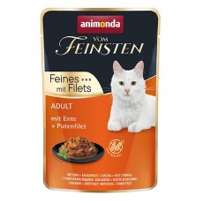 Animonda Vom Feinsten Adult / Паучи Анимонда для кошек Утка и филе Индейки (цена за упаковку)