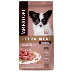 Мираторг Extra Meat / Сухой корм для Щенков Мелких пород в возрасте от 1 до 9 месяцев c нежной Телятиной