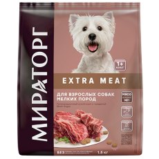 Мираторг Extra Meat / Сухой корм для взрослых собак Мелких пород старше 1 года с Говядиной Black Angus