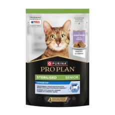 PRO PLAN Sterilised LONGEVIS / Влажный корм Паучи ПРО ПЛАН для взрослых стерилизованных кошек старше 7 лет паштет Индейкой (цена за упаковку)