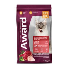 Award Indoor Big cats / Сухой корм Авард для взрослых Домашних кошек Крупных пород Говядина курица брокколи юкка Шидигера
