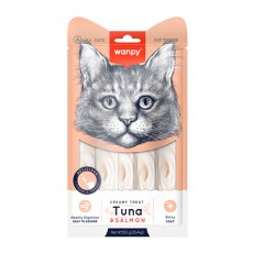 Wanpy Creamy Treat Tuna & Salmon / Лакомство Ванпи для кошек Нежное пюре из Тунца и Лосося