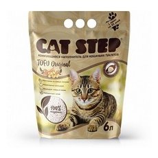 Cat Step Tofu Original / Комкующийся растительный наполнитель Кэт Степ для кошачьего туалета