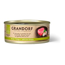 Grandorf Holistic & Hypoallergenic / Консервы Грандорф для кошек филе Тунца с мясом краба (цена за упаковку)