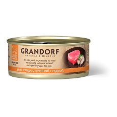 Grandorf Holistic & Hypoallergenic / Консервы Грандорф для кошек филе Тунца с куриной грудкой (цена за упаковку)