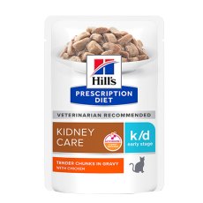 Hills Prescription Diet k\d Early Stage Chicken / Лечебные паучи Хиллс для кошек при Заболеваниях Почек на ранней стадии Курица (цена за упаковку)