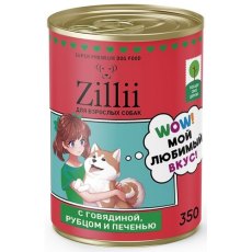 Zillii / Консервы Зилли для взрослых собак с Говядиной, рубцом и печенью (цена за упаковку)