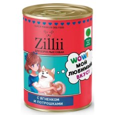 Zillii / Консервы Зилли для взрослых собак с Ягненком и потрошками (цена за упаковку)