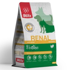 Blitz Vetline Renal / Диетический полнорационный сухой корм Блиц для взрослых собак при хронической почечной недостаточности