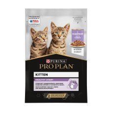 PRO PLAN HEALTHY START / Влажный корм Паучи ПРО ПЛАН для котят с индейкой в соусе (цена за упаковку)