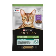 PRO PLAN Sterilised MAINTENANCE / Влажный корм Паучи ПРО ПЛАН для взрослых стерилизованных кошек с уткой в соусе (цена за упаковку)
