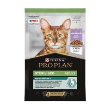 PRO PLAN Sterilised MAINTENANCE / Влажный корм Паучи ПРО ПЛАН для взрослых стерилизованных кошек с индейкой в желе (цена за упаковку)