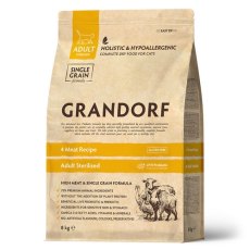 Grandorf Holistic & Hypoallergenic Sterilized Probiotic 4 meat / Сухой корм Грандорф Низкозерновой с Живыми Пробиотиками для Стерилизованных кошек 4 вида Мяса