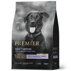 Premier Adult Medium Fresh Salmon & Turkey / Сухой корм Премьер для взрослых собак Средних пород Свежее филе Лосося с индейкой