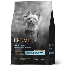 Premier Adult Mini Fresh Salmon & Turkey / Сухой корм Премьер для взрослых собак Мелких пород Свежее филе Лосося с индейкой