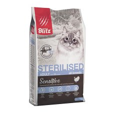 Blitz Sensitive Adult All Breeds Sterillised / Сухой корм Блиц для Стерилизованных кошек всех пород