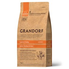 Grandorf Holistic & Hypoallergenic Junior Medium Maxi Lamb & Turkey / Сухой корм Грандорф Низкозерновой для Юниоров Средних и Крупных пород Ягненок Индейка