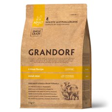 Grandorf Holistic & Hypoallergenic Mini Probiotic 4 meat / Сухой корм Грандорф Низкозерновой с Живыми Пробиотиками для собак Мелких пород 4 Мяса с рисом