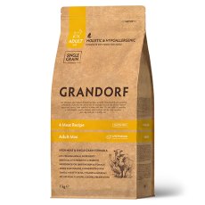 Grandorf Holistic & Hypoallergenic Mini Probiotic 4 meat / Сухой корм Грандорф Низкозерновой с Живыми Пробиотиками для собак Мелких пород 4 Мяса с рисом