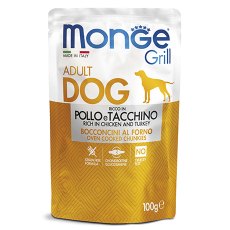 Monge Dog Grill Chicken / Влажный корм Паучи Монж Гриль для взрослых собак Курица с Индейкой (цена за упаковку)