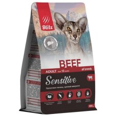 Blitz Sensitive Beef / Сухой корм Блиц для взрослых кошек при Чувствительном пищеварении с Говядиной