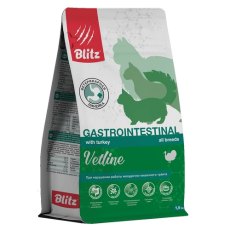 Blitz Vetline Gastrointestinal / Диетический полнорационный сухой корм Блиц для взрослых кошек при нарушении работы ЖКТ