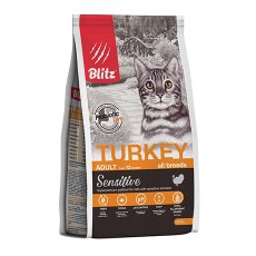 Blitz Sensitive Adult Turkey / Сухой корм Блиц для взрослых кошек Индейка