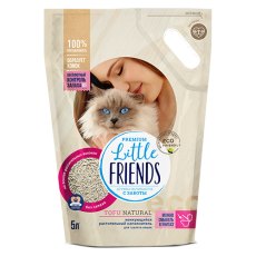 Little Friends Tofu Natural / Наполнитель Литтл Френдз для кошачьего туалета Комкующийся растительный без запаха