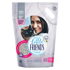 Little Friends Tofu Carbon / Наполнитель Литтл Френдз для кошачьего туалета Комкующийся растительный с Углем