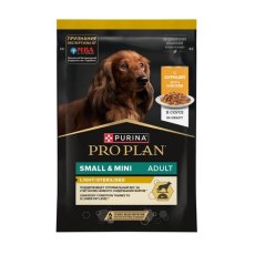 PRO PLAN LIGHT STERILISED / Влажный корм Паучи ПРО ПЛАН для взрослых собак мелких пород при склоннности к набору веса с курицей (цена за упаковку)