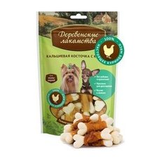 Деревенские лакомства / Кальциевая косточка с Курицей для собак Мини пород