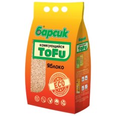 Барсик Tofu / Наполнитель для кошачьего туалета Яблоко комкующийся