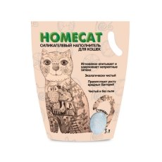 Homecat / Силикагелевый наполнитель Хоумкэт для кошачьего туалета Стандарт без запаха