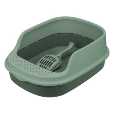 Homecat Frost Touch / Туалет Хоумкэт для кошек с высоким бортом и совком нефритовый