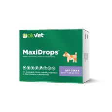 Okvet / Капли Оквет МаксиДропс для собак от 20 до 40 кг от Клещей Блох Вшей Круглых и Ленточных гельминтов