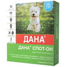 Apicenna ДАНА СПОТ-ОН капли для щенков и собак до 20 кг на холку