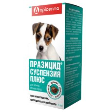 Apicenna ПРАЗИЦИД-СУСПЕНЗИЯ ПЛЮС для щенков мелких пород флакон шприц-дозатор