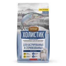 Деревенские лакомства Холистик Премьер / Сухой корм для Кастрированных и Стерилизованных кошек Лосось
