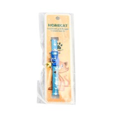 Homecat / Ошейник Хоумкэт для кошек с бубенчиком Косточки голубой