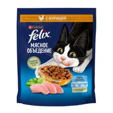 FELIX МЯСНОЕ ОБЪЕДЕНИЕ / Сухой корм Пурина Феликс Мясное объедение для взрослых кошек с курицей