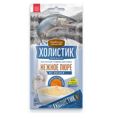 Деревенские лакомства Холистик Премьер / Пюре для кошек из Лосося с икрой летучей рыбы